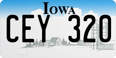 IA license plate CEY320