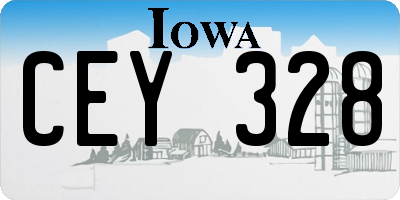 IA license plate CEY328