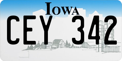 IA license plate CEY342