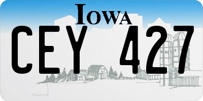 IA license plate CEY427