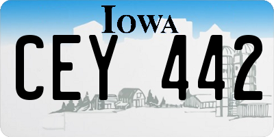 IA license plate CEY442