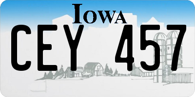 IA license plate CEY457