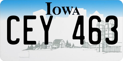 IA license plate CEY463