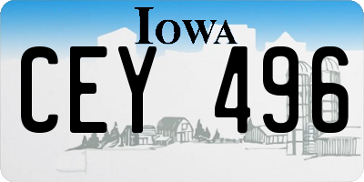 IA license plate CEY496