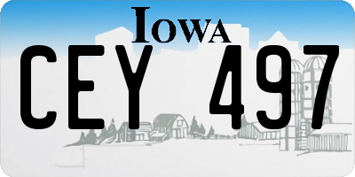 IA license plate CEY497