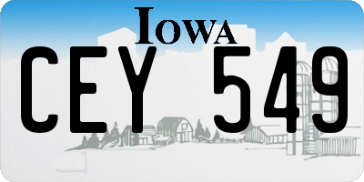 IA license plate CEY549