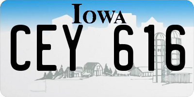 IA license plate CEY616