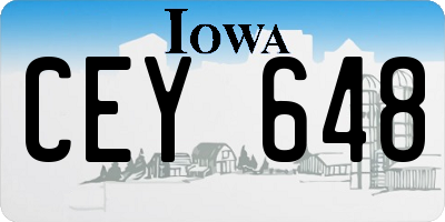 IA license plate CEY648