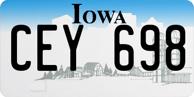 IA license plate CEY698