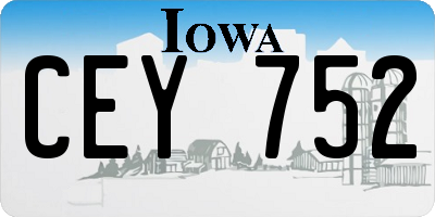 IA license plate CEY752