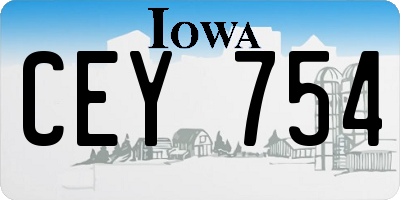 IA license plate CEY754