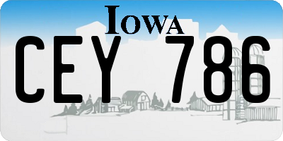 IA license plate CEY786