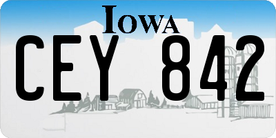 IA license plate CEY842