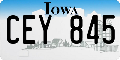 IA license plate CEY845