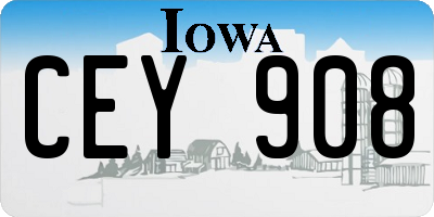 IA license plate CEY908