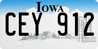 IA license plate CEY912