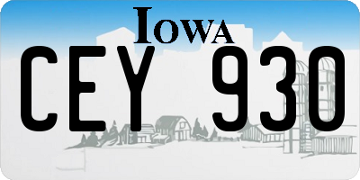 IA license plate CEY930