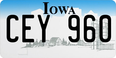 IA license plate CEY960