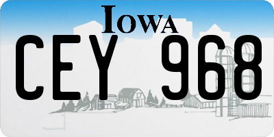 IA license plate CEY968