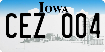 IA license plate CEZ004