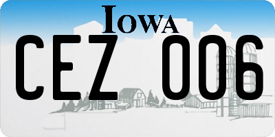 IA license plate CEZ006