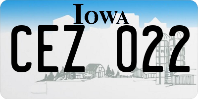 IA license plate CEZ022