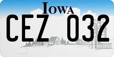IA license plate CEZ032