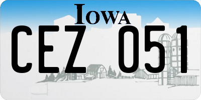 IA license plate CEZ051