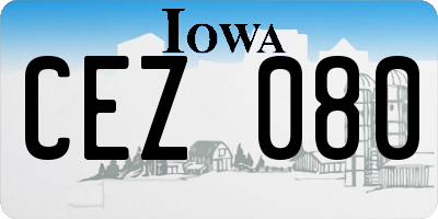 IA license plate CEZ080