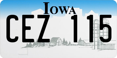 IA license plate CEZ115
