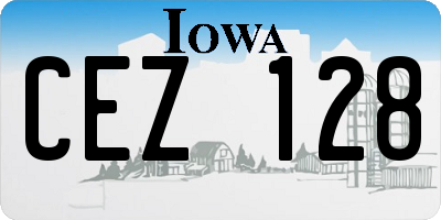 IA license plate CEZ128