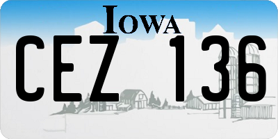 IA license plate CEZ136