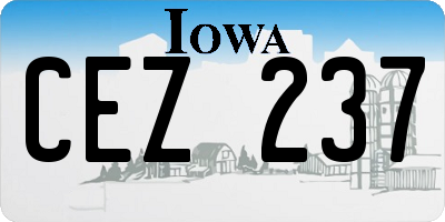 IA license plate CEZ237