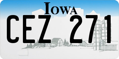 IA license plate CEZ271