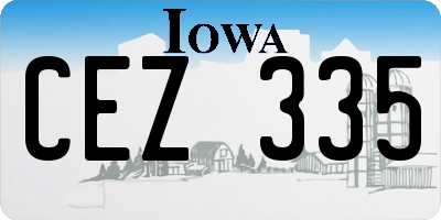 IA license plate CEZ335