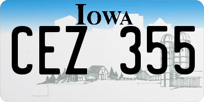 IA license plate CEZ355