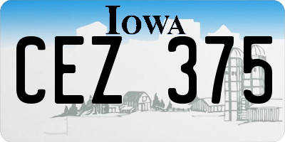 IA license plate CEZ375