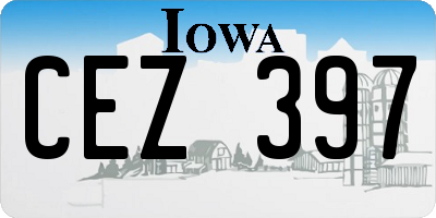 IA license plate CEZ397