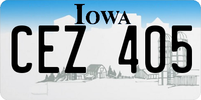 IA license plate CEZ405