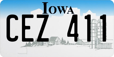 IA license plate CEZ411