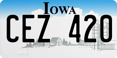 IA license plate CEZ420