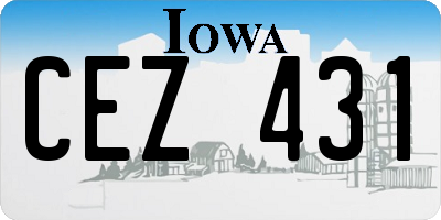 IA license plate CEZ431