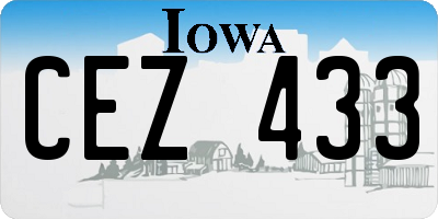 IA license plate CEZ433