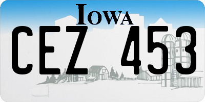 IA license plate CEZ453