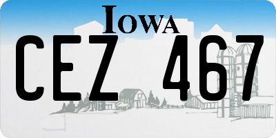 IA license plate CEZ467