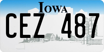 IA license plate CEZ487