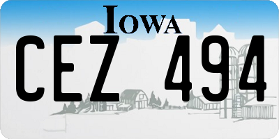 IA license plate CEZ494