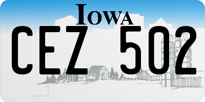 IA license plate CEZ502