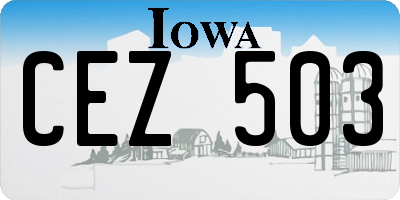 IA license plate CEZ503