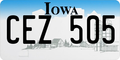 IA license plate CEZ505